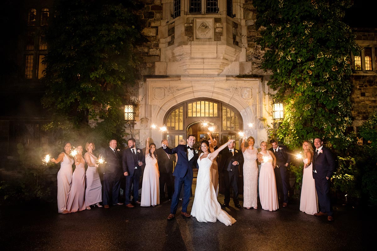 Bride and Groom in front of Castle